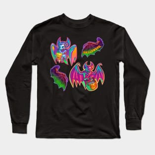 Halloween Bats Pattern Long Sleeve T-Shirt